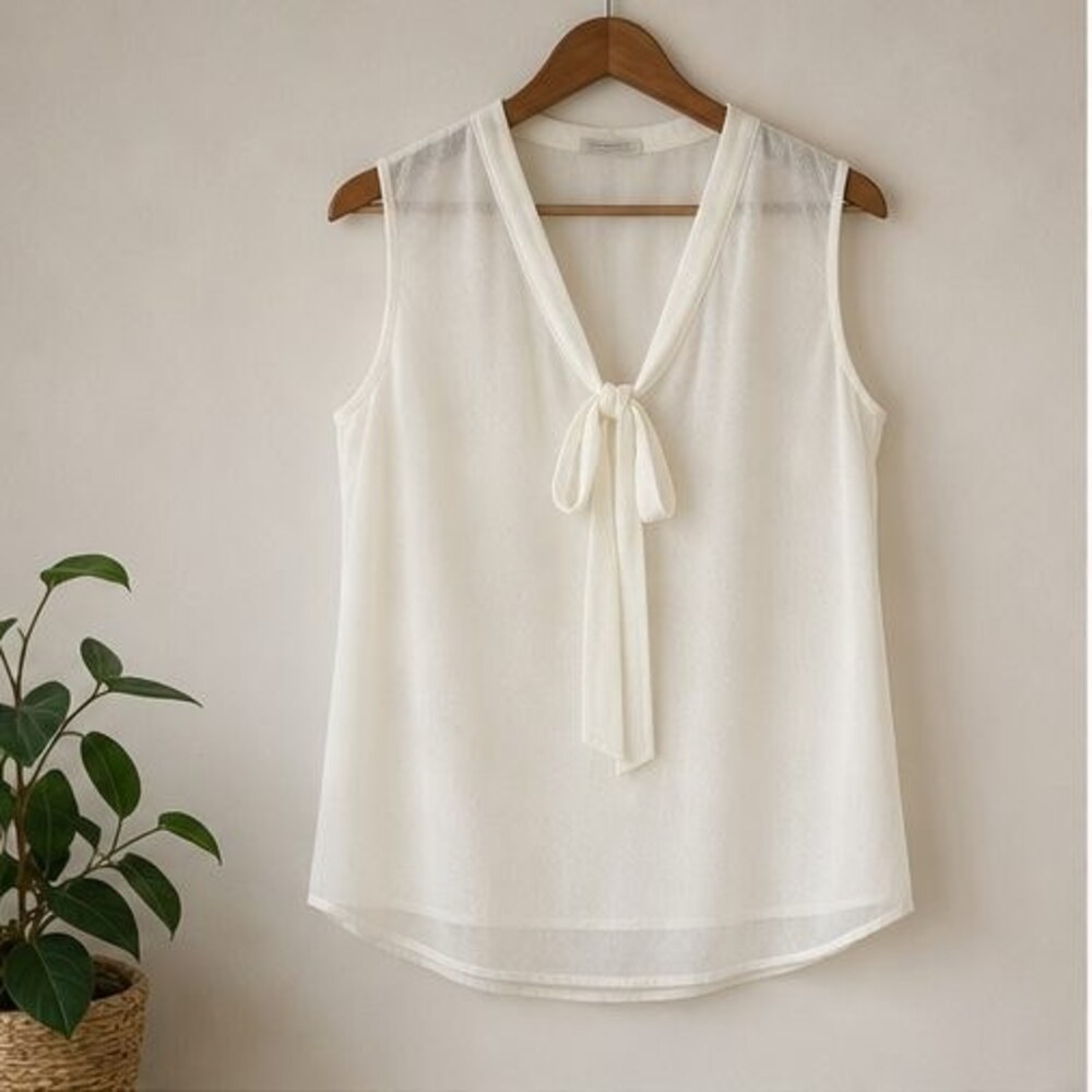 Ivory V Neck Top